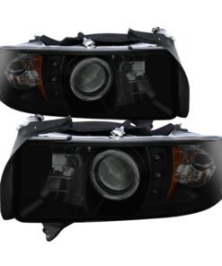 Spyder Dodge Ram 1500 94-01 Sport Projector Headlights LED Halo LED Blk Smke PRO-YD-DR94-HL-AM-BSM