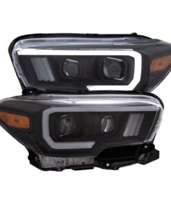 ANZO 2016-2017 Toyota Tacoma Projector Headlights w/ Plank Style Switchback Black w/ Amber