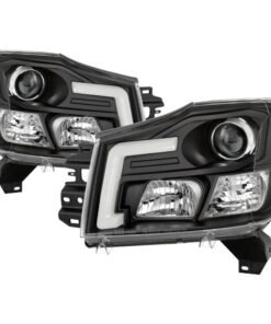 Spyder 04-15 Nissan Titan / 04-07 Nissan Armada V2 Projector Headlights - Black PRO-YD-NTI04-DRL-BK
