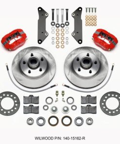 Wilwood Forged Dynalite-M Front Kit 11.88in 1 PC Rotor&Hub Red Cadillac 1957-60