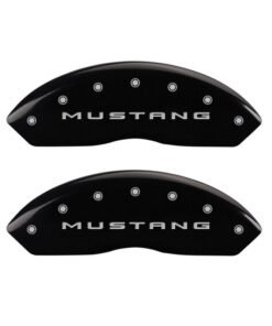 MGP 4 Caliper Covers Engraved Front 2015/Mustang Engraved Rear 2015/Bar & Pony Black finish slvr ch