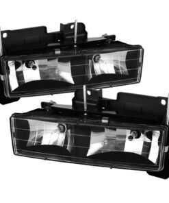 Xtune Chevy Suburban 88-98 Crystal Headlights Black HD-JH-CCK88-BK