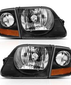 ANZO 1997-2003 Ford F150 Crystal Headlight Black w/ Parking Light