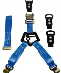N-Fab Bed Mounted Rapid Tire Strap Universal - Gloss Black - Blue Strap