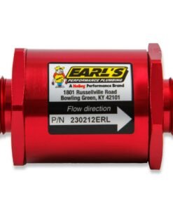 Earls 230212ERL Red Fuel Filter w/ Screen Type Element - 85 Micron - 12 AN