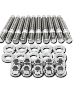 BLOX Racing SUS303 Stainless Steel Manifold Stud Kit M8 x 1.25mm 65mm in Length - 10-piece