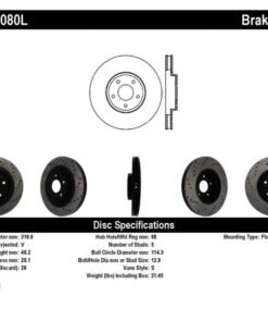 StopTech 08-09 Infiniti EX35 / 05-08 G35 / 09 G37 / 06-09 M35/M45 Drilled Left Front Rotor