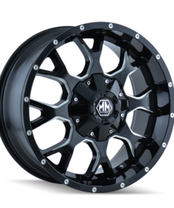 Mayhem 8015 Warrior 20x9 / 8x165.1 BP / 0mm Offset / 130.8mm Hub Black w/ Milled Spokes Wheel