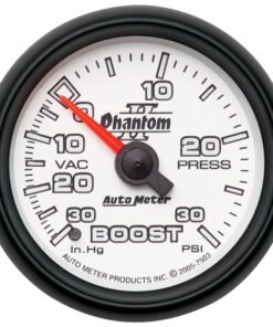 Autometer Phantom II 52.4mm Mechanical Vacuum / Boost Gauge 30 In. HG/30 PSI
