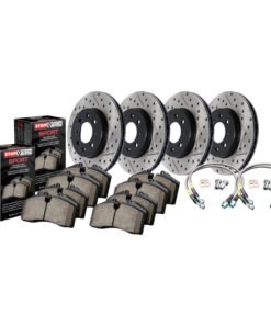 StopTech 09-10 Subaru Impreza WRX (Exc STi) Four Wheel Slotted & Drilled Sport Brake Kit