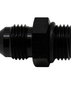 DeatschWerks 6AN ORB Male to 6AN Male Flare Adapter (Incl O-Ring) - Anodized Matte Black