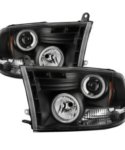 Spyder Dodge Ram 1500 09-14 Projector Headlights Halogen- CCFL Halo LED - Blk PRO-YD-DR09-CCFL-BK