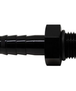 DeatschWerks 6AN ORB Male to 3/8in Male Triple Barb Fitting (Incl O-Ring) - Anodized Matte Black