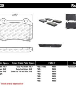 StopTech Performance 10+ Camaro Rear Brake Pads