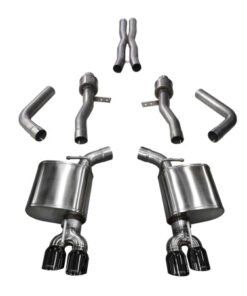 Corsa 15-17 Dodge Challenger Hellcat Dual Rear Exit Sport Exhaust w/ 3.5in Black Tips