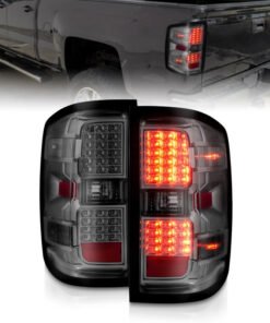 ANZO 15-19 Chevy Silverado 2500HD/3500HD (Halgn Only) LED Tail Lights w/Smoke Light Bar & Clear Lens