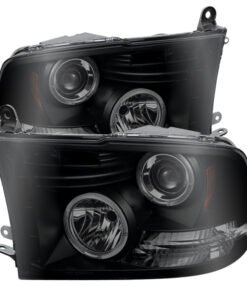 Spyder Dodge Ram 1500 09-14 Projector Headlights Halogen- LED Halo LED - Blk Smke PRO-YD-DR09-HL-BSM