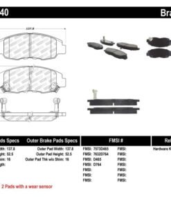 StopTech Performance 98-02 Honda Accord Coupe/Sedan 4cyl Rear Drum/Disc Front Brake Pads
