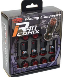 Project Kics 16+4 Locks Black R40 Iconix W/ Plastic Cap (Black) - 12X1.50