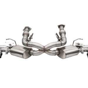 Corsa 2020 Corvette C8 3in Valved Cat-Back 4.5in Pol Quad Tips Fits Factory Perf Exhaust Deletes AFM
