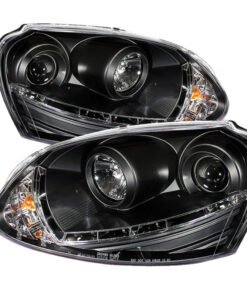 Spyder Volkswagen GTI 06-09/Jetta 06-09 Halogen Model Only - DRL Black PRO-YD-VG06-DRL-BK