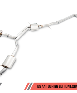 AWE Tuning Audi B9 A4 Touring Edition Exhaust Dual Outlet - Diamond Black Tips (Includes DP)