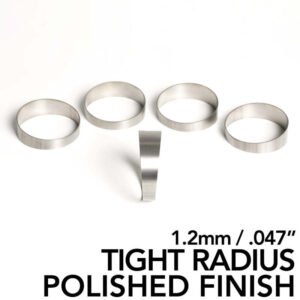 Ticon Industries 2.5in Pie Cut 1.26D Tight Radius 1.2mm/.047in (5 Pack) - POLISHED