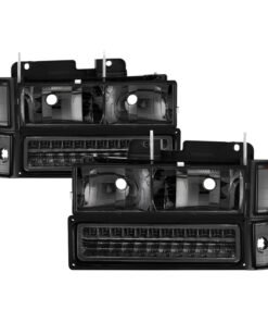 Xtune 92-94 Blazer Full Size Corner/LED Bumper Headlights Smoke HD-JH-CCK88-LED-AM-SM-SET