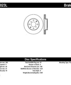 StopTech 90-00 Honda Civic / 90-91 CRX Drilled Left Front Rotor
