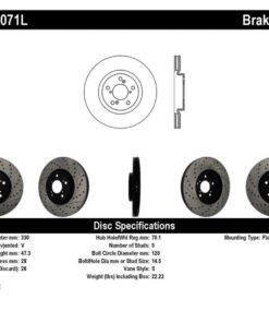 StopTech 07-08 Acura MDX SportStop Slotted & Drilled Left Front Rotor