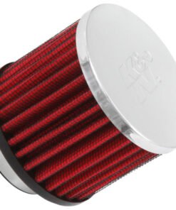 K&N 1.5in Flange ID x 3in OD x 2.5in H Chrome Finish Rubber Base Crankcase Vent Filter