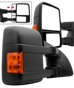 Xtune Pair G2 Ford Superduty 99-07 Heated Amber Signal Telescoping Mirrors MIR-FDSD99S-G2-PW-AM-SET