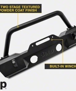 Officially Licensed Jeep 07-18 Jeep Wrangler JK Stubby Front Winch Bumper w/ Jeep Logo