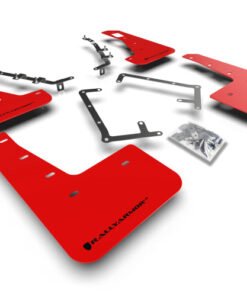 Rally Armor 2009-11 Ford Focus MK2 RS Red Mud Flap Black Logo