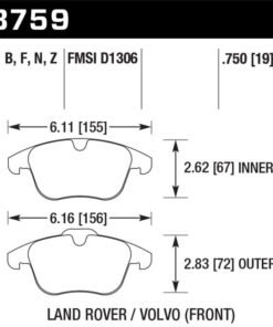 Hawk 11-16 Volvo S60 / 07-16 Volvo S80 (w/ 300mm Rotors) HPS Street Front Brake Pads