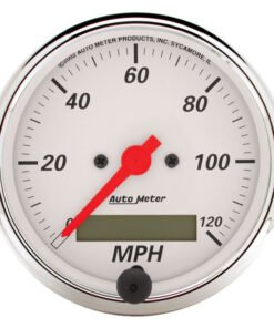 Autometer Arctic White 3 1/8in 120 mph electric Speedometer Programmable w/ LCD