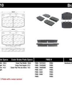 StopTech Performance 89-95 Mazda RX7 Front Brake Pads