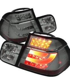 Spyder BMW E46 3-Series 99-01 4Dr Light Bar Style LED Tail Lights Smoke ALT-YD-BE4699-4D-LBLED-SM