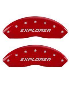 MGP 4 Caliper Covers Engraved Front & Rear Explorer/2011 Red Finish Silver Char 2009 Ford Explorer