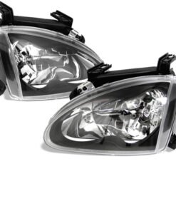 Spyder Honda Del Sol 93-97 Crystal Headlights Black HD-YD-HD93-BK