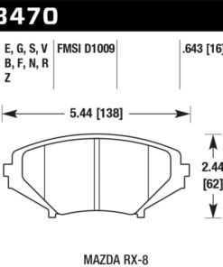 Hawk 2004-2011 Mazda RX-8 Grand Touring HPS 5.0 Front Brake Pads
