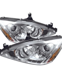 Spyder Honda Accord 03-07 Projector Headlights LED Halo Amber Reflctr LED Chrm PRO-YD-HA03-AM-C