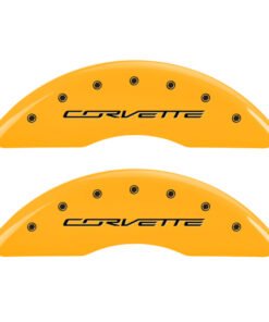 MGP 4 Caliper Covers Engraved Front Corvette C7 Engraved Rear Z51/2015 Yellow finish black ch