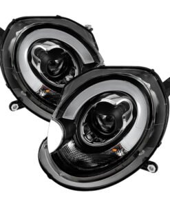 Spyder Mini Cooper 2007-2012 Projector Headlights Halogen Model Only - DRL Black PRO-YD-MC07-DRL-BK