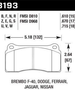 Hawk 2003-2006 Dodge Viper SRT-10 HPS 5.0 Front Brake Pads