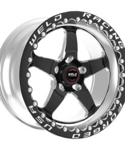 Weld S71 15x11.33 / 5x115 Conical Lug / 6.5in BS Black Wheel 3.18in ID (Medium) - Single Beadlock
