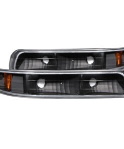 ANZO 1999-2002 Chevrolet Silverado 1500 Euro Parking Lights Black w/ Amber Reflector