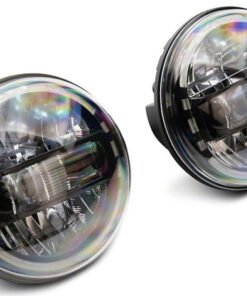 Raxiom 97-18 Jeep Wrangler TJ/JK Axial 7-Inch LED Headlights w/ DRL- Black Housing (Clear Lens)