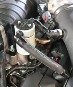 J&L 11-17 Ford Mustang GT (w/Roush/VMP Supercharger) Driver Side Oil Separator 3.0 - Clear Anodized