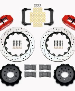 Wilwood Narrow Superlite 4R Rear Kit 14.00in Drilled Red Morrison Multilink IRS (10-15 Camaro Based)